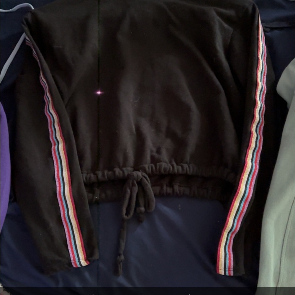 Black Jacket with Rainbow Stripes